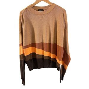 prAna Women's Medium Desert Road Crew Neck Sweater Multicolor Fawn